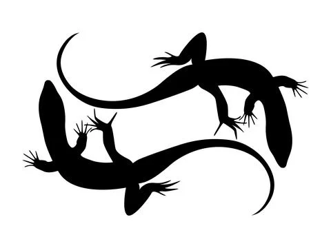Lizard silhouette stock vector illustration. Icon, logo, symbol. Stock Illustration