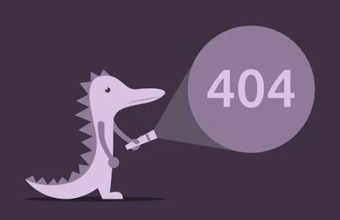Lizard, torch, 404 error Illustrazione stock