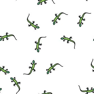 Lizard wild animal vector seamless pattern Illustrazione stock