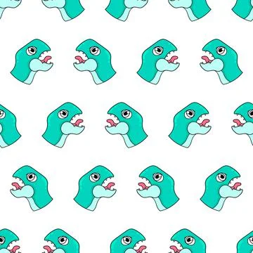 Lizard wild head seamless repeat pattern. background illustration Stock Illustration