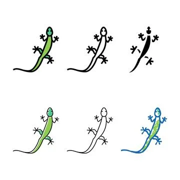 Lizard wild styles animal color icon vector Stock Illustration