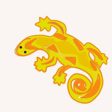 Lizard yellow with a graphic Stock Illustration