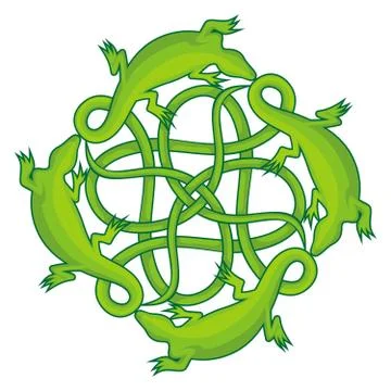 Lizards Square Knot Stock Illustration