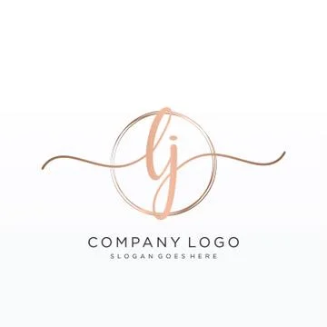 LJ Initial handwriting logo design Stock Illustration