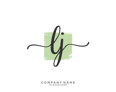 LJ Initial handwriting logo design Stock Illustration