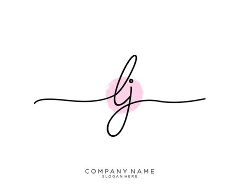 LJ Initial handwriting logo design Stock Illustration