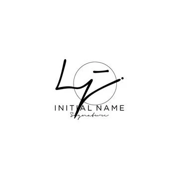 LJ Initial handwriting logo design Stock Illustration