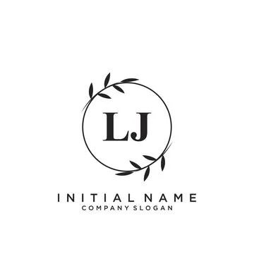 LJ Initial handwriting logo design Stock Illustration