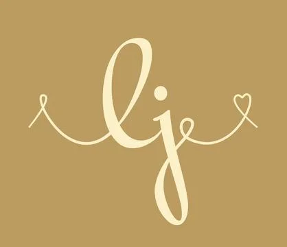 LJ initial wedding monogram calligraphy vector illustration. Hand drawn let.. Stock Illustration