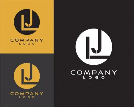 LJ, JL letter, initial logo design letter with circle shape Stock Illustration