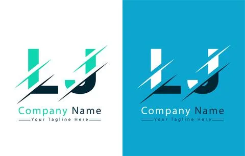 LJ Letter Logo Vector Design Concept Elements Stock Illustration