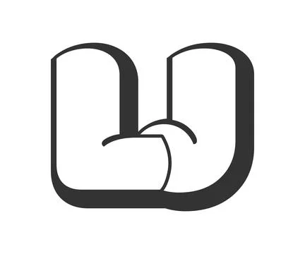 LJ logo, bubble comic lettering, rounded in graffiti style black and white .. Stock Illustration