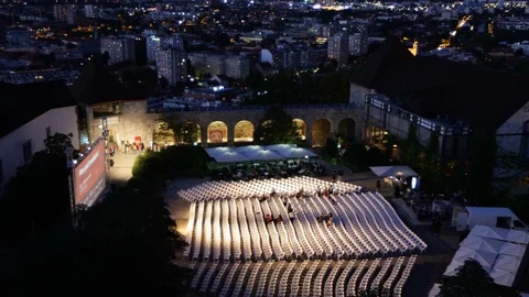 Ljubljana castle Stock Footage 87706993
