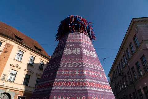 Ljubljana patchwork wool christmas tree Stock Photos