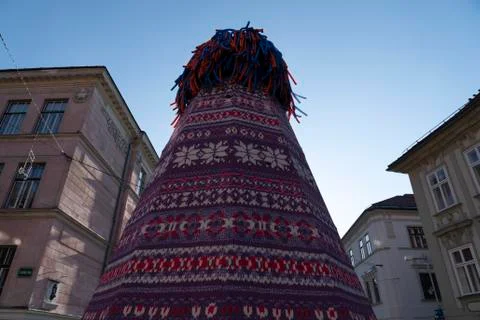 Ljubljana patchwork wool christmas tree Stock Photos
