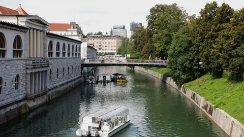 Ljubljanica river Stock Footage 87713269