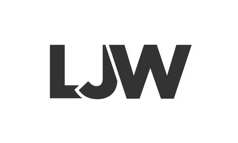 LJW logo design template with strong and modern bold text. Initial based ve.. Stock Illustration