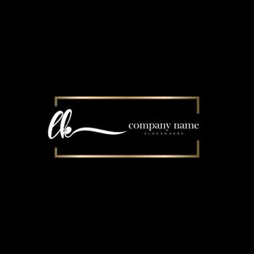 LK Initial Letter handwriting logo hand drawn template vector Stock Illustration