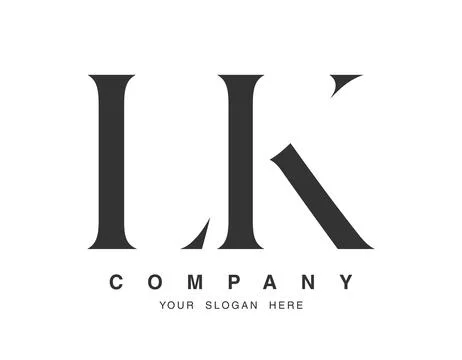 LK logo design. Initial letter l and k serif font style. Creative classic c.. Illustrazione stock