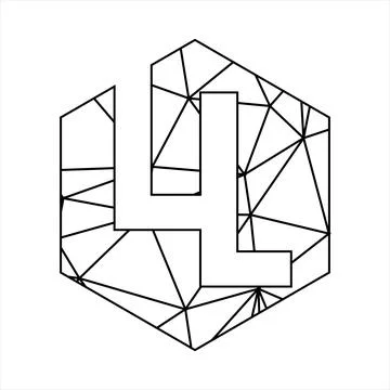 LL geometric triangle block chain font Stock Illustration