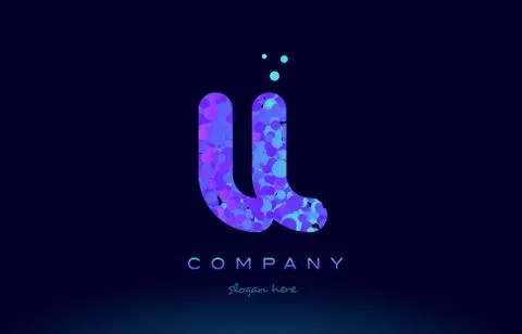 Ll l  bubble circle dots pink blue alphabet letter logo icon vector Stock Illustration
