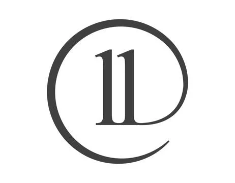 LL logo from two letter with circle shape email sign style. L and L round l.. Stock Illustration