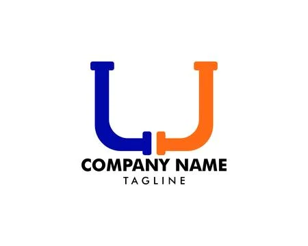 LL Pipe Letter Logo Icon Design Stock Illustration
