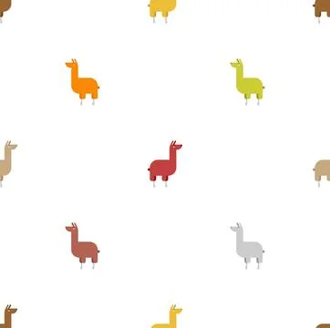 Llama alpaca cartoon pattern seamless. Ornament of kids fabric Stock Illustration
