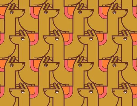 Llama alpaca cartoon pattern seamless. Ornament of kids fabric Stock Illustration