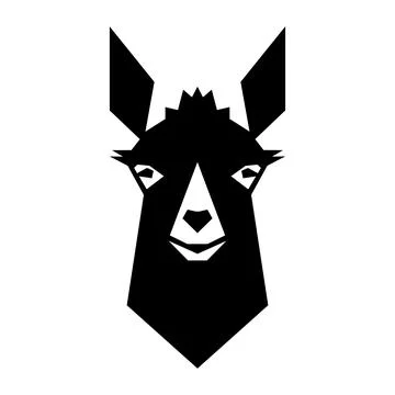 Llama black vector icon on white background Stock Illustration