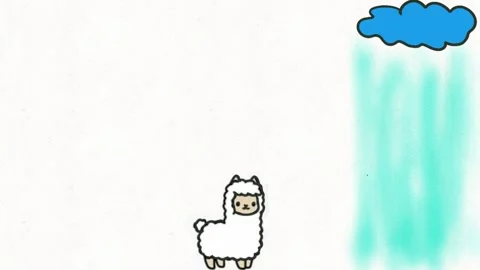 Llama Horror Transformation Loop Stock Footage 331633883