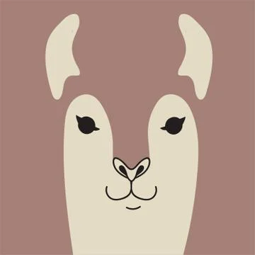 Llama portrait copy space background Stock Illustration