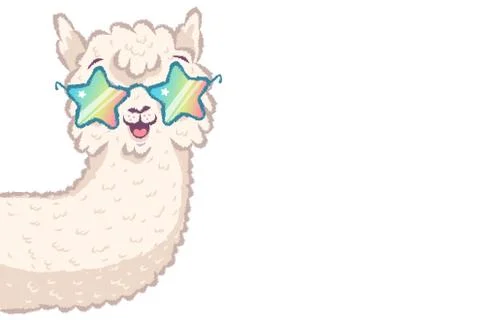 Llama with rainbow glasses Stock-Illustration