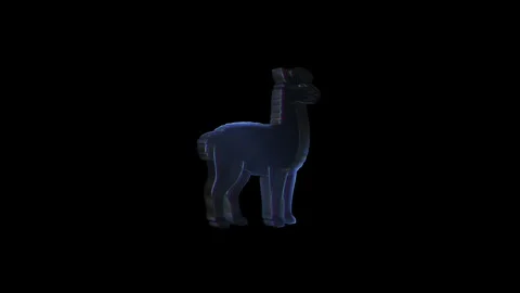 Llama shape with soft glow in stylized digital render Video stock 311756198