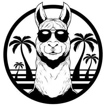 Llama Summer Mascot Stockillustratie