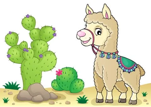 Llama theme image 库存插图