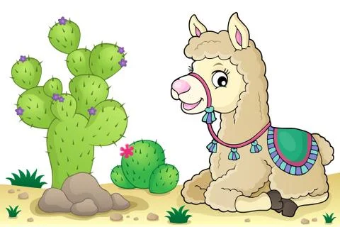 Llama theme image 库存插图