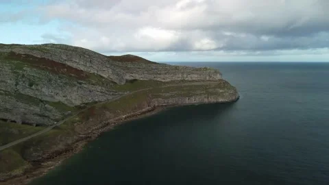 Llandudno Great Orme HD Drone Footage Stock Footage 223543567