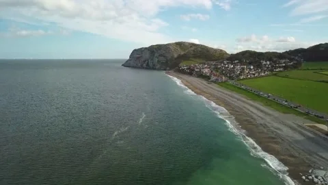 Llandudno Little Orme HD Drone Footage Stock Footage 223543588