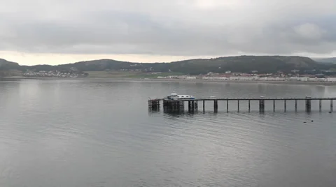 Llandudno Pier at Dawn - Pan Stock Footage 37798460