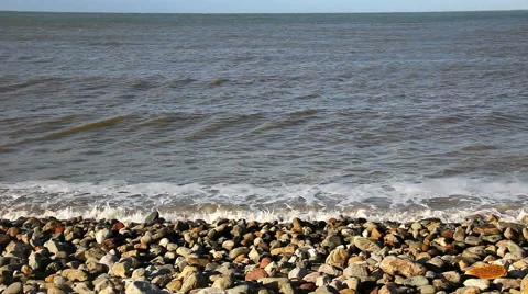 Llandudno shingle beach and waves Stock Footage 41179952