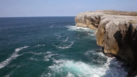 Llanes cliffs in Spain Stock Footage 135892693