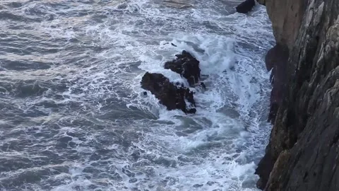 Llanes cliffs in Spain Stock Footage 135893135