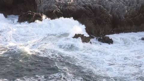 Llanes cliffs in Spain Stock Footage 135893820