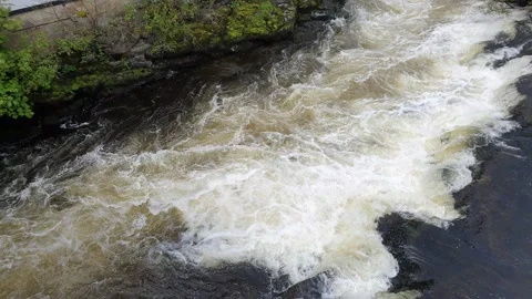 Llangollen River Dee no sound Stock Footage 158404800