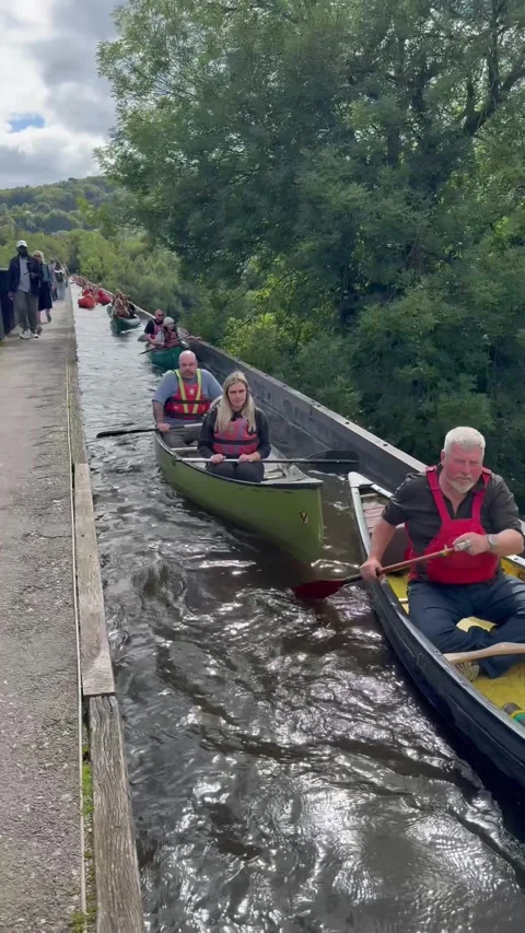 Llangollen, UK 2026 Sep 06 Pontcysyllte Aqueduct Stock Footage 344816962