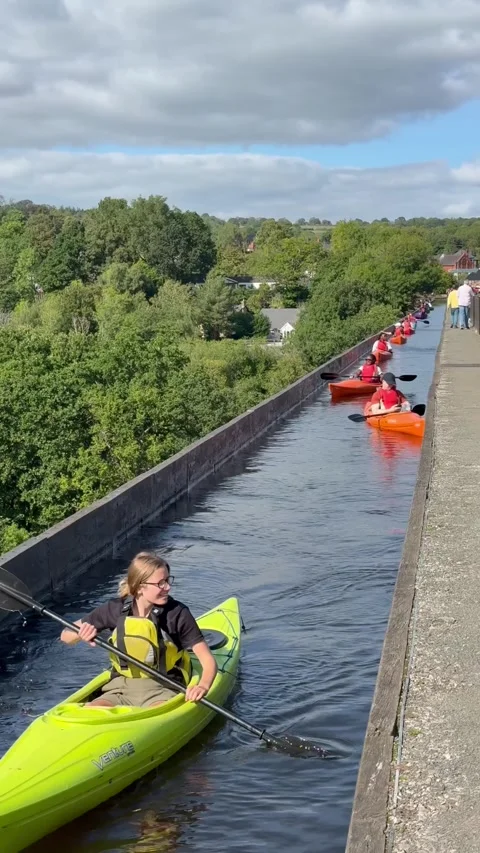 Llangollen, UK 2026 Sep 06 Pontcysyllte Aqueduct Stock Footage 344817123