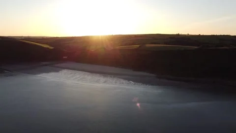 Llansteffan beach drone Stock-Footage 146145417