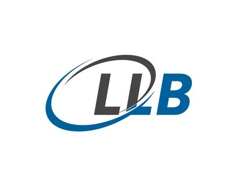 LLB letter creative modern elegant swoosh logo design Stock Illustration