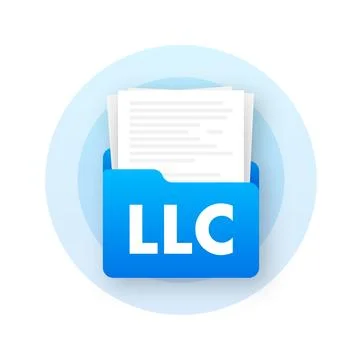 LLC documents folder representing business registration and legal compliance Ilustração Stock